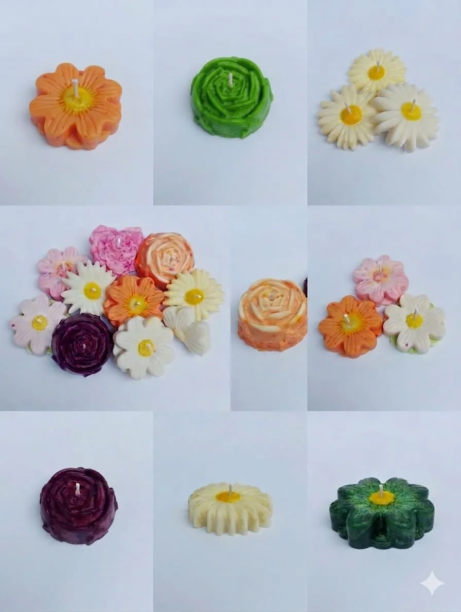 Velas aromáticas artesanales de cera de soja separadas