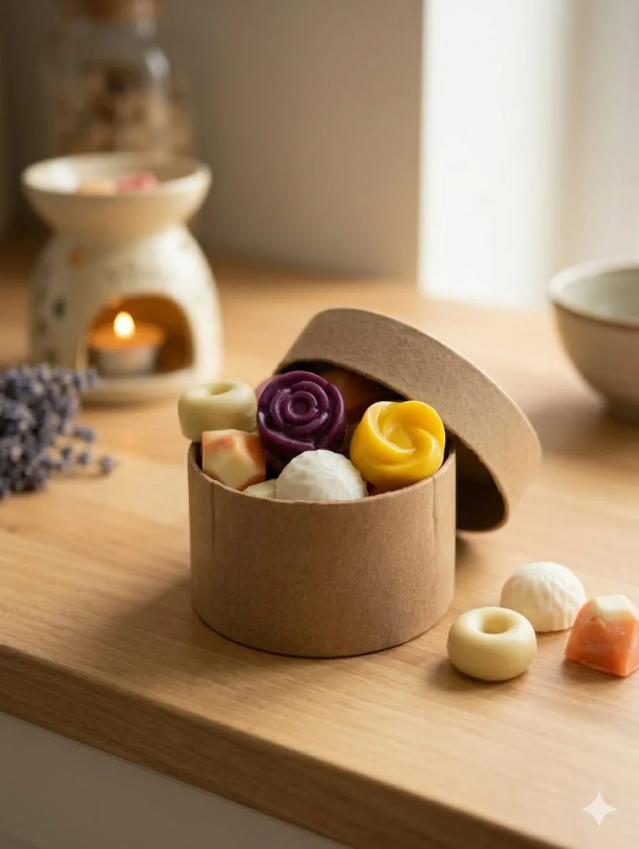 Wax Melts aromáticos artesanales de cera de soja en caja cilíndrica