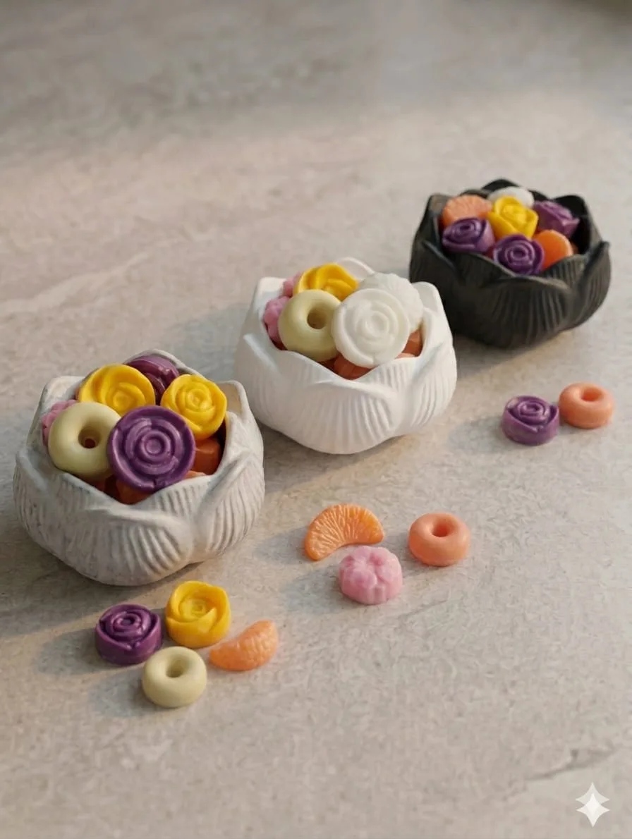 Wax Melts con caramelera decorativa en forma de flor
